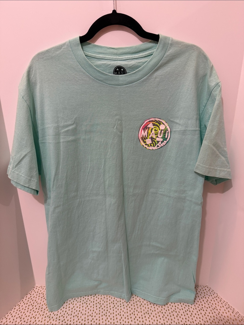 Turquoise Maui and Sons Logo Tee